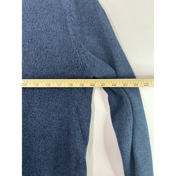 Eddie Bauer Sweater Men's Blue Tight Knit Button Cotton 90s Vintage Size Large - Picture 9 of 10